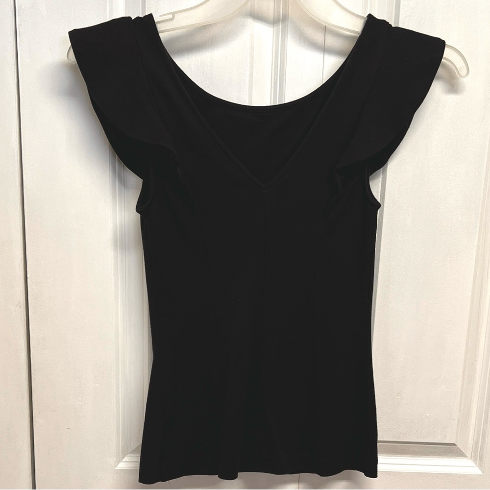 Express Black Ruffle-Sleeve Tank Top Size XS - Picture 5 of 7